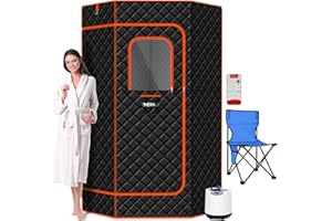 I-THERA-U iTHERAU XL Sauna Box, Portable Sauna for Home, Steam Sauna Tent Full Body Personal Sauna Room with 3L 1200w Steamer, Upgrade Materials, Remote Control, 9 Levels Heat, 90 Mins Timer, Chair