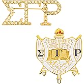 BBGreek Sigma Gamma Rho Sorority Paraphernalia - Official SGRho Vendor - Set of 2 Lapel Pins - Enamel and Rhinestone