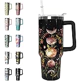 Goth Tumbler Goth Gifts Halloween Witchy Moon Tumbler 40 oz Gothic Gifts for Women Cups Coffee Travel Mug with Handle Leak Proof Insulated Witchy Gothic Decor Stuff