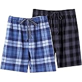 BYXKIDS Big Boys Shorts, Plaid Loose Cotton Sleep Lounge Pants 10-16 Years