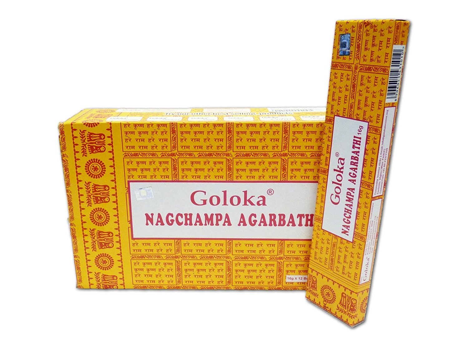 Encens Goloka Nagchampa Agarbathi – Indian Fragrance Nag Champa Incense Sticks, 6 boites