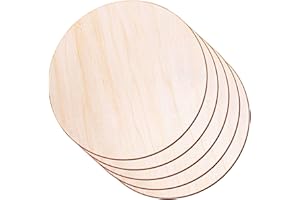 Round Wood Discs for Crafts, Audab 5 Pack 14 Inch Wood Circles Unfinished Wood Rounds Plaque for Door Hanger, Door Design, Wood Burning