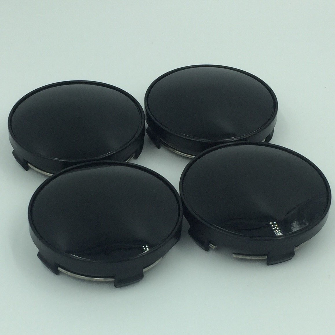 BizTech 4x Universal Black Car Auto Alloy Wheel Center Hub Caps Covers Set No Logo Plain Emblem 60mm Rim Hub Cap Cover Hubcap Tyre Trim Truck Plastic Plating