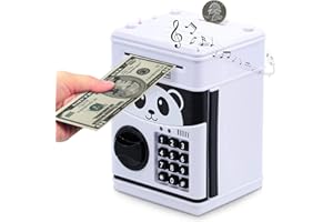 Free Breath Piggy Bank, Electronic Piggy Bank for Cash, ATM Piggy Bank for Real Money, Panda Money Saving Box,Kids Safe Bank, Cute Animated Panda Money Bank for Kids