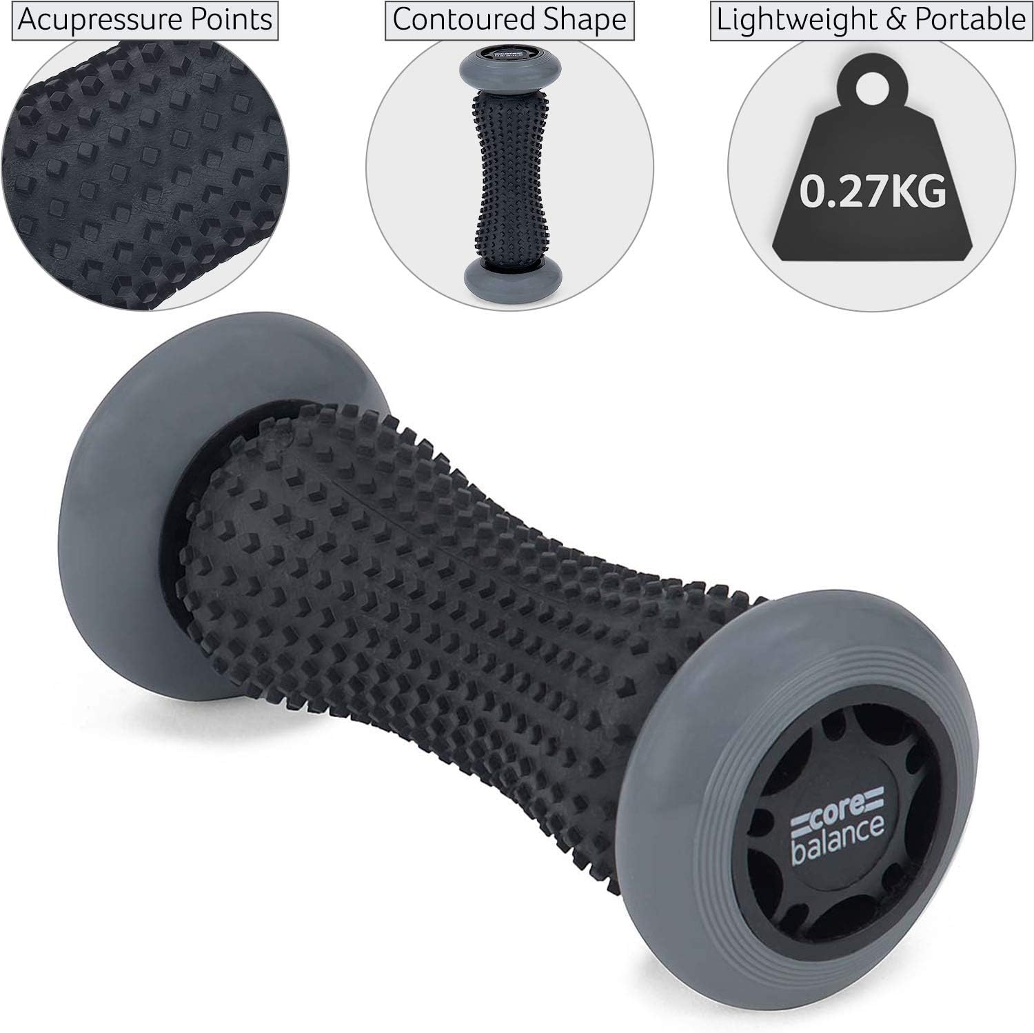 Core Balance Foot Massager Massage Roller for Plantar Fasciitis Circulation Booster, Reflexology, Treat Feet, Wrists and Forearms - Image 3