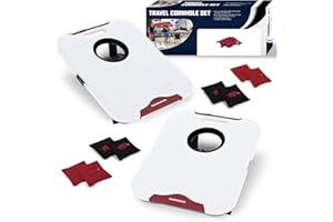 Wild Sports NCAA Pro Football All-Weather Cornhole Set - Travel Bean Bag Toss Set Includes 8 Bean Bags