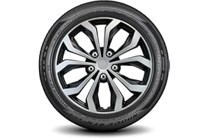 LYDS Spyder BS Black & Silver Universal 17 inch Premium ABS Hubcap Wheel Cover Replacement Set of 4 - FWC-17S-BS