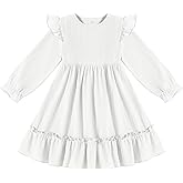 DREAM BUS Ruffle Long Sleeve Baby Girls Sweater Dress Holiday and Party Textured Toddler Fall Dress for 18M-6 Years