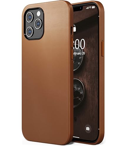 Belemay For IPhone 14 Pro Max Leather Case Compatible With MagSafe, Full-Grain Vegetable-Tanned Leather, Metal Buttons & Camera Bezel - Slim Fit&Sleek - Luxury Phone Cover (6.7-inch)-Black - View #9