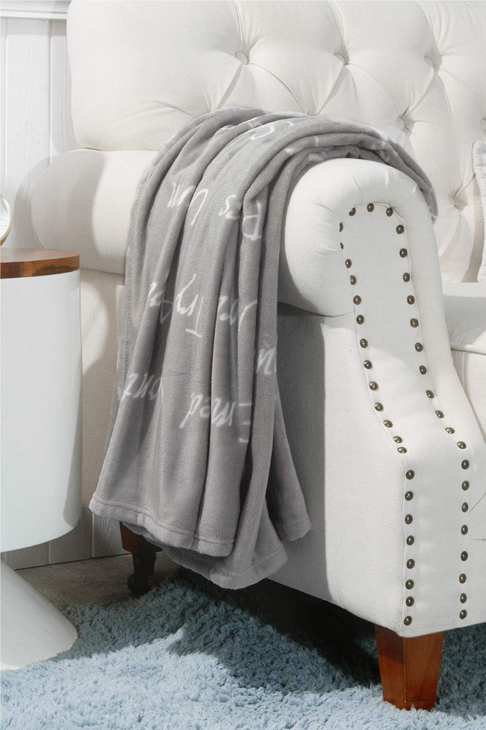 Bedsure Healing Thoughts Blanket - Super Soft Hope Prayer Warm Hug Throw Blanket Sympathy Thoughtful Comfort Get Well Recovery Gifts for Women Men Breast Cancer Patient (Grey): Home & Kitchen