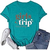 VQD Girls Trip Shirts for Women Travel Besties Tshirt Trip Cheaper Than Therapy Tee Tops