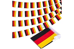 MVPRING Germany String Flag Pennant Banner, Small Mini German Flags Bunting Banner, German Unity Day National Country Decoration for School, Party, Sports Events, Patriotic Festival, 33 Feet 30 Flags