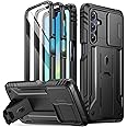 Poetic Revolution Case for Samsung Galaxy A16 4G/5G,[Slide Camera Cover],[20FT Mil-Grade Drop Tested], Full-Body Rugged Shockproof Cover with Kickstand and Built-in-Screen Protector, Black