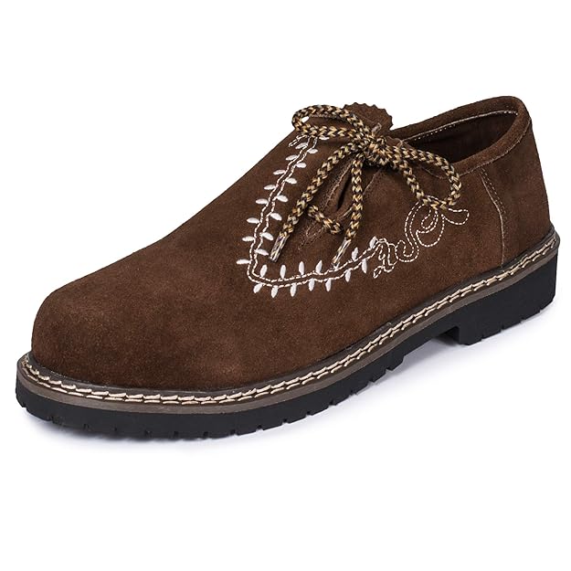 PAULGOS Trachtenschuhe Echt Leder Haferlschuhe Haferl Stickerei in 4 Farben Gr. 39-47