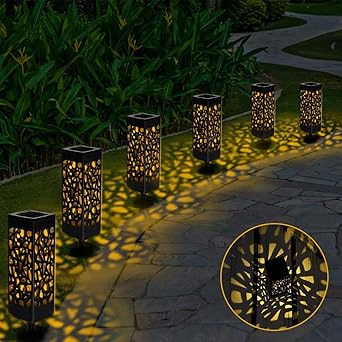 lamparas solares jardin 6 piezas luz solar exterior jardin luces de camino solar al aire libre luces decorativas solares inalambricas impermeable