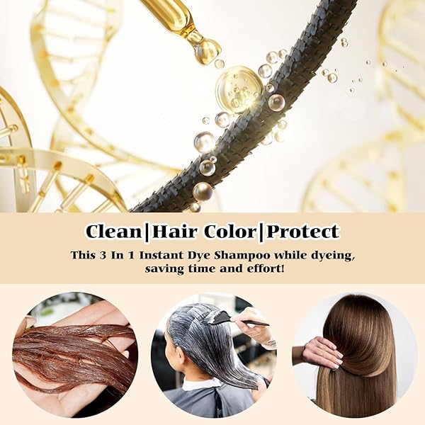 OBRVE NATURAL DYE SHAMPOO, INSTANT DYE SHAMPOO, HAIR DYE SHAMPOO INSTANT 3 IN 1, GRAY COVERAGE HAIR COLOR SHAMPOO FOR GRAY HAIR SHAMPOO FOR WOMEN AND MEN (LIGHT BROWN)