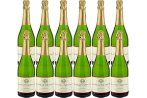 SAWTOOTH Chateau De Fleur Non-alcoholic Sparkling Wine Champagne Champagnette with Ice Packs, Cork Screw, Pop Socket, Seasonal Wine Pairings & Recipes, 12 Pack