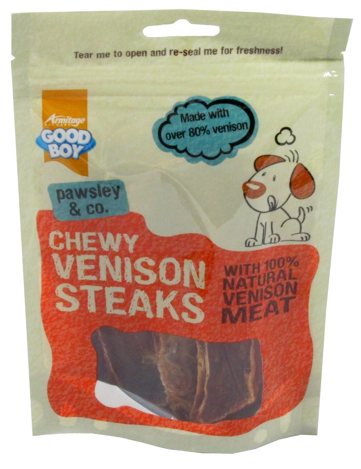 Good Boy Pawsley & Co Chewy Venison Steaks 80g (12 Pack)
