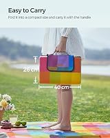 SONGMICS Fleece Picnic Blanket 195 x 150 cm Waterproof Karomuster UK view 6