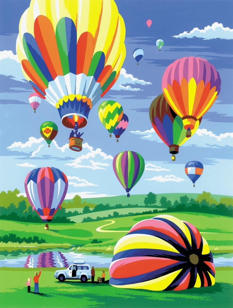 Royal & Langnickel Painting by Numbers A4 Size Hot Air Balloons Designed Painting Set, Blue - Image 3