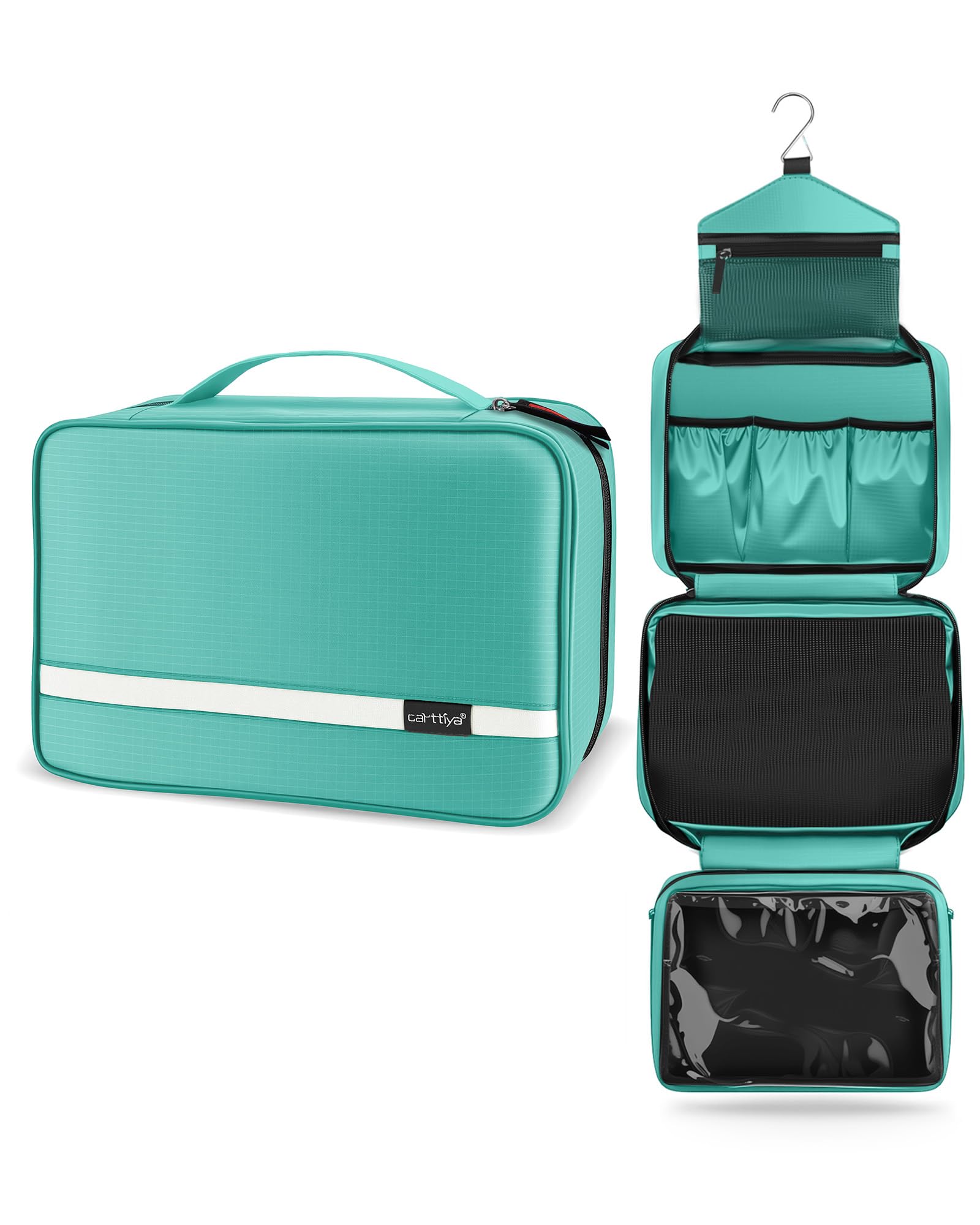 Large Toiletry Bag for Men and Women, Travel Make up Wash Bag, Cosmetic Waterproof Bathroom Bag for Business Trip (Light Blue)