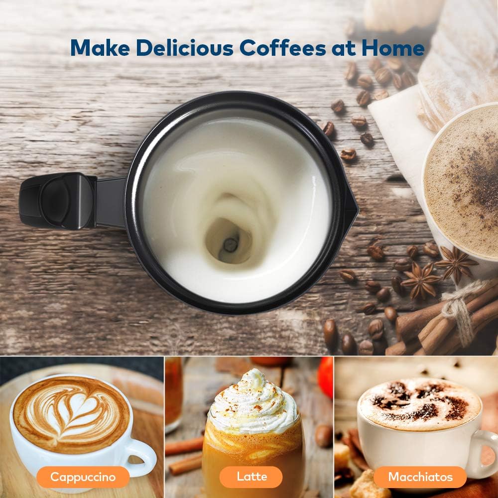 Milk Frother, Miroco Stainless Steel Milk Steamer with Hot & Cold Milk