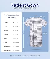 Utopia Care Patient Gown Blue Diamond Print Back Tie Fits Up To 2XL 47 Long 66 view 2