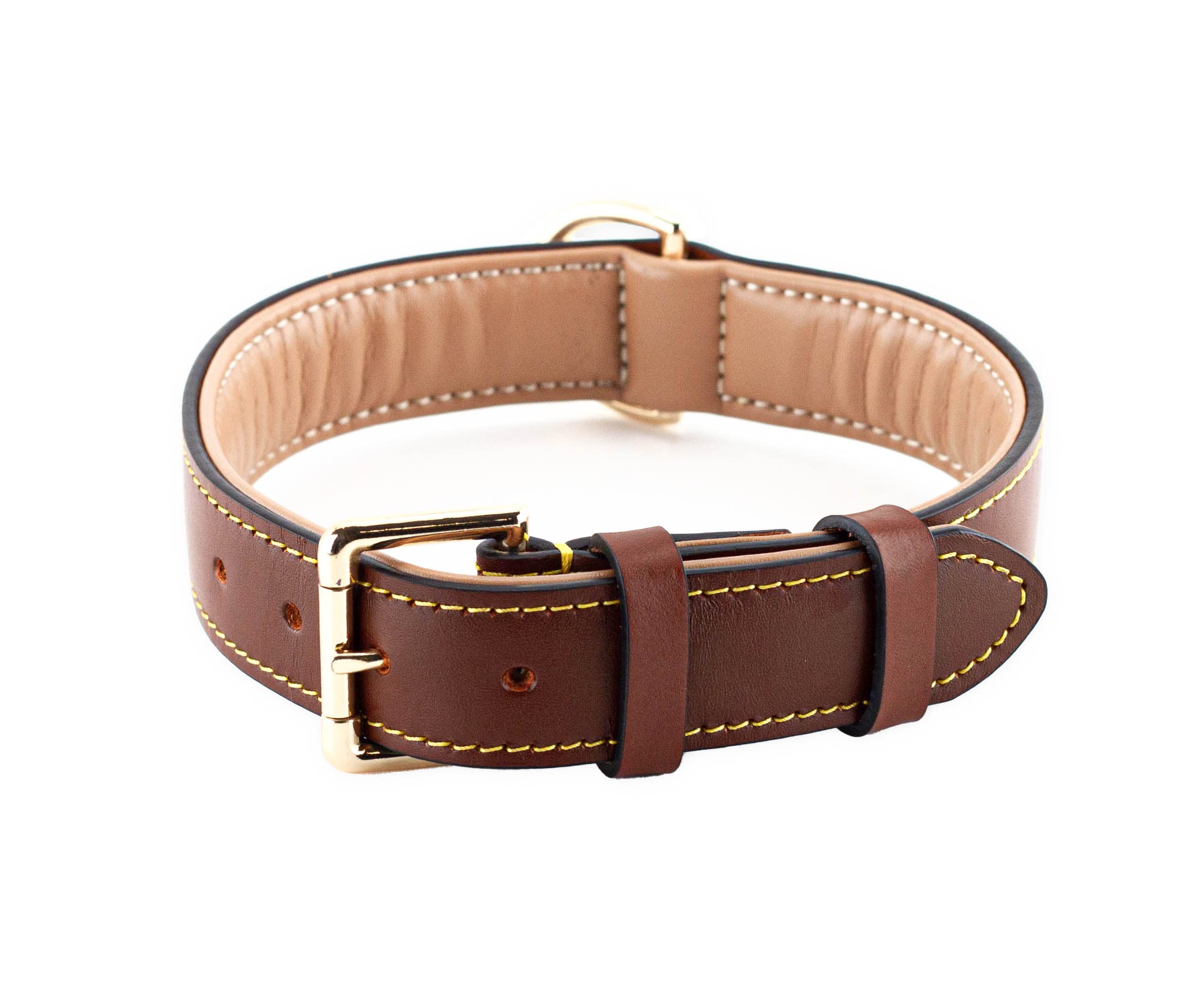 Brute Strength Leather Dog Collar Brown XL 56-63 cm