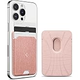 Spigen for MagSafe Wallet, Holds 3 Cards, MagFit Compatible with iPhone 17/16/15/14/13/12 Models, Pixel 10 Series, MagSafe-Cases, Pixelsnap, Plaud Note & More, Card Holder - Fabric Rose Gold (3-Cards)
