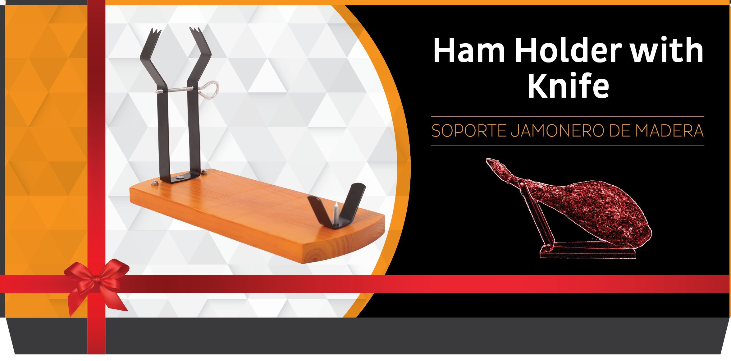 h01 QUALITY Professional serrano iberian ham stand Gondola rack holder FREE Knife in box gift idea jamonero