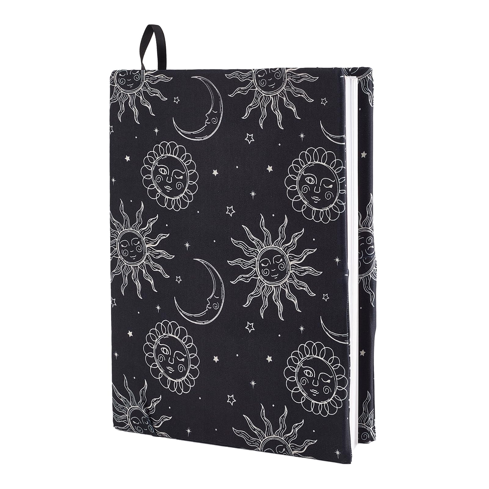 NICENEEDED Elastic Book Sleeve, Moon Sun Stretchable Book Cover, Washable Book Protector Stretchy Book Sleeve Notebook Wraps Tarot Protective Book Case Suitable Fit Most Hardcover Textbook