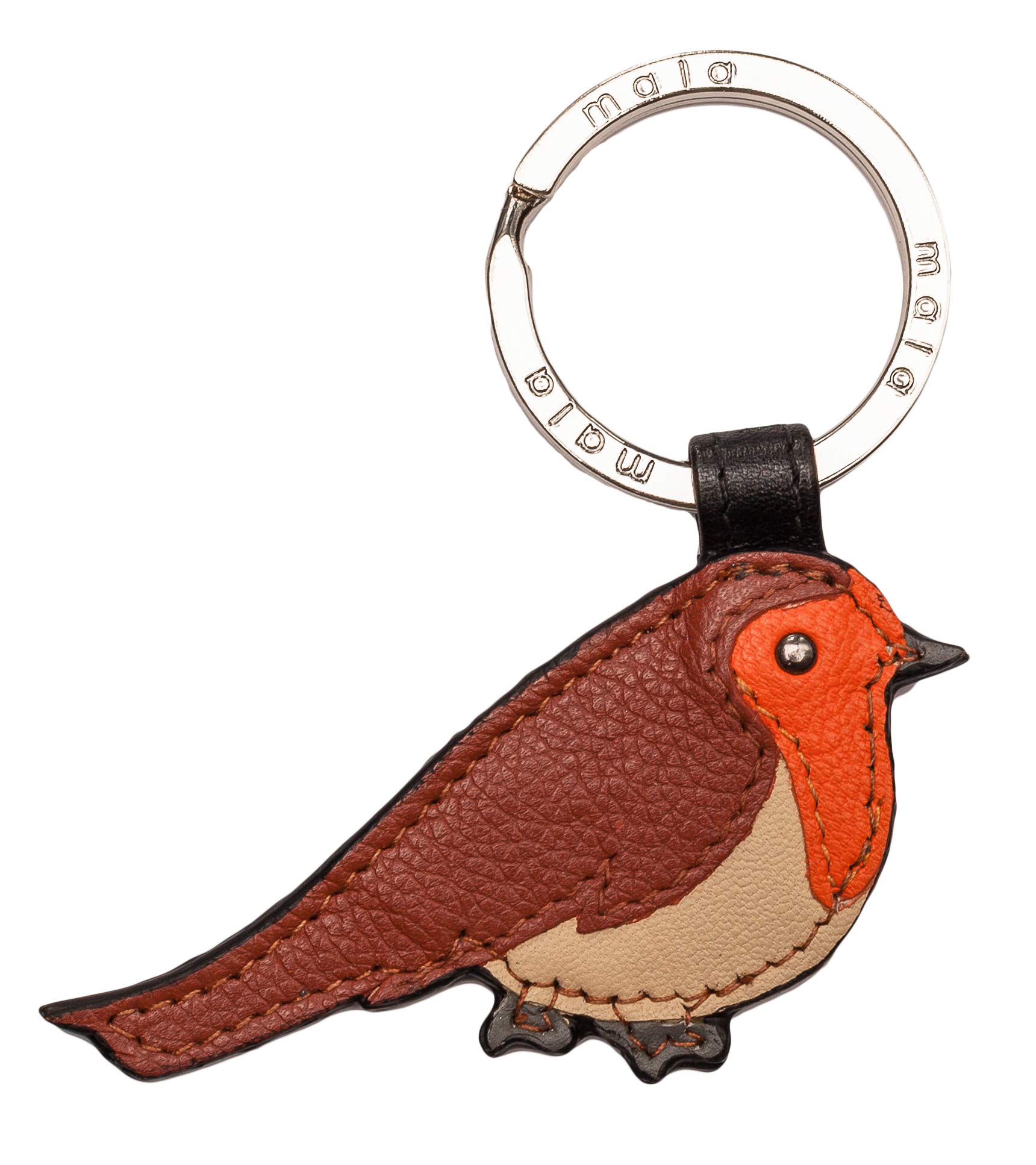 Mala Leather Cute Robin Leather Keyring Ladies