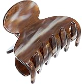 France Luxe Small Hair Clip for Women, Couture Claw Clip, Strong Grip, Lightweight Comfort, Damage-Free French Design, Ideal for Half-Up Style, Caramel Horn