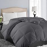 EASELAND Twin Size Down Alternative Comforter - Quilted Duvet Insert for All Seasons, Soft Lightweight with Corner Tabs, Summer Winter Warm Bedding, Dark Grey 64×88 Inches