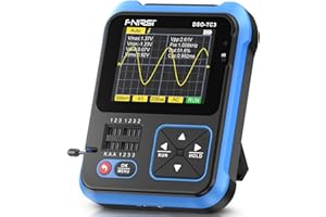 S.FINE Oscilloscope 3 in 1 Handheld Oscilloscope, DDS Signal Generator and Transistor Tester, 500Khz Bandwidth 10MSa/s Sampling Rate, 6 Types of Waveforms, Transistors Measure