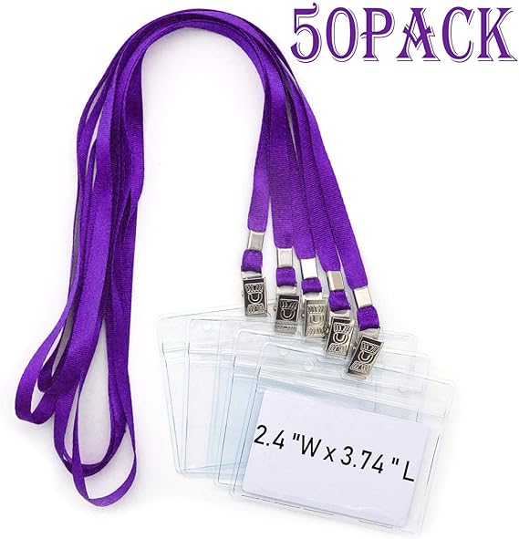 Bird Fiy Lanyards with id Holder Name Badges 50 Pcs Waterproof Type Top