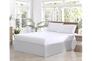 COTTON DELIGHT Bedskirts King Size – 100% Natural Cotton 800TC Split Corner Silver King Bedskirt 16 inch Drop – Center & Corner Pleats (Silver, King 16" Drop)