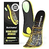 Bukihome Achilles Tendonitis Insoles for Men & Women –Insoles for Standing All Day with Heel Cushion for Heel Pain, Fatigue, Plantar Fasciitis, Heel Spur-Men 9-9.5(XL)