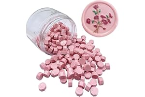 MINGYUESKY 200pcs Pink Sealing Wax Beads Octagon Dusty Rose Wax Seal Beads Bulk for Wedding Invitations Wax Seal Stamp Xmas Gift Wrapping Card Envelope Seal