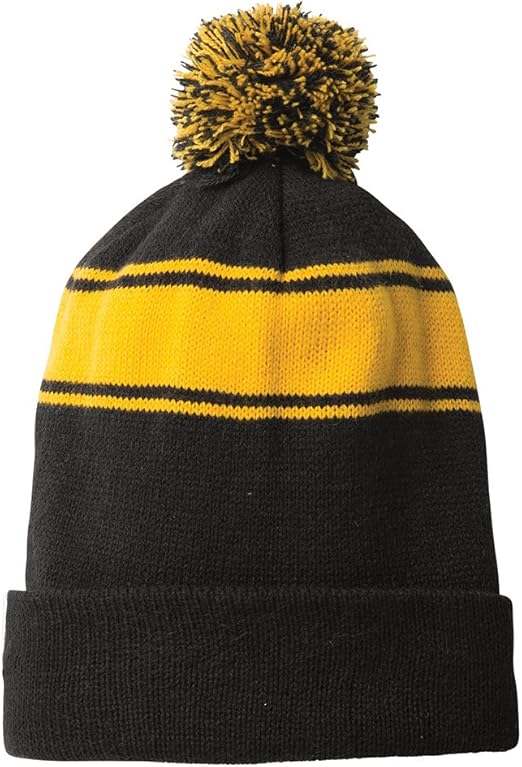 black pom beanie hat