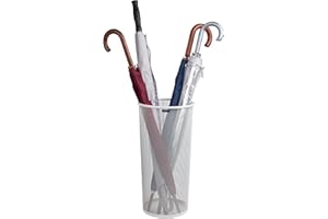 Mind Reader Umbrella Stand, Multi-Purpose Mesh Storage Stand, Organizer for Office and Entryway, Metal Mesh, White