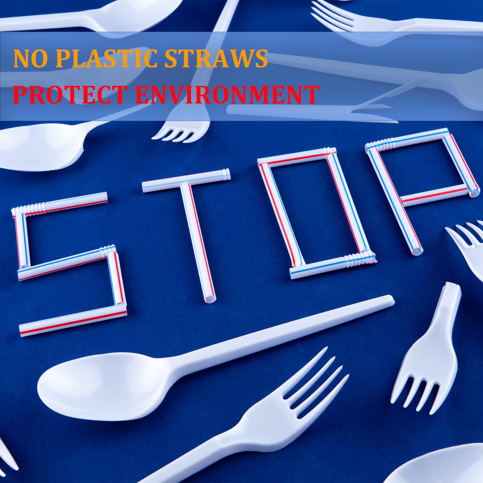 [100 Pcs] Biodegradable Compostable Disposable Colorful Straws - PLA Plant Based Drinking Straws for Juice Coffee Cocktail Cold Drinks (8.25" LongX0.23" Wide) - Image 7