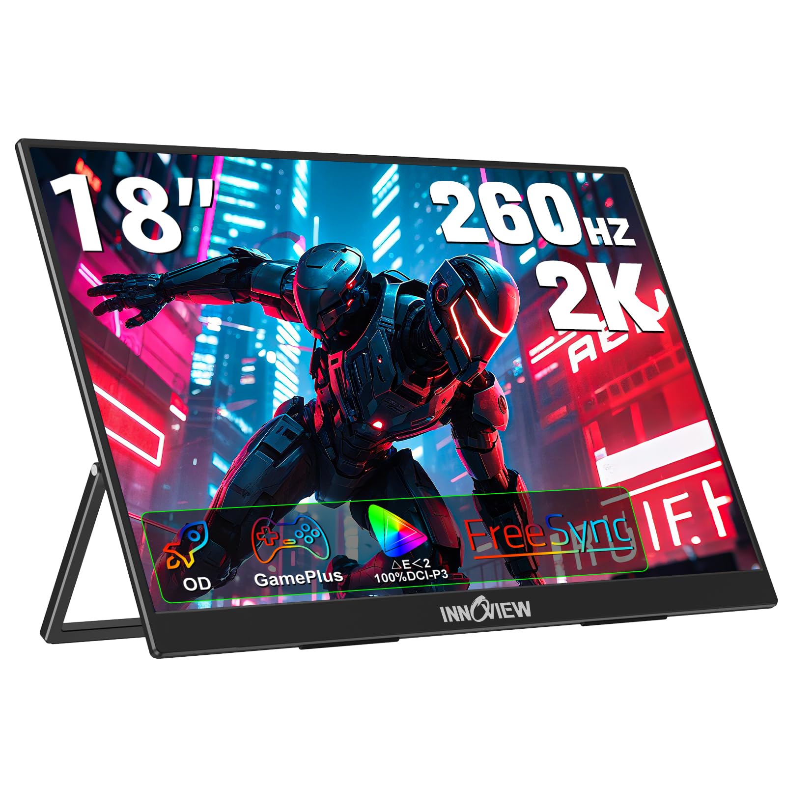 InnoView 18 Inch 260Hz Portable Gaming Monitor,2K