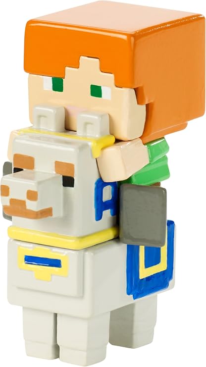 Amazon Com Minecraft Deluxe Mini Alex On Llama Figure Toys Games