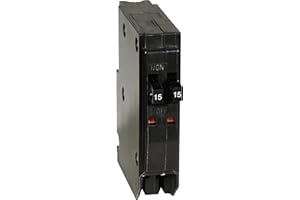 Square D by Schneider Electric QOT1515CP Tandem Mini Circuit Breaker, QO, 2 x 1 Pole at 15A, 120/240VAC, 10kA, Plug in Mount, Black