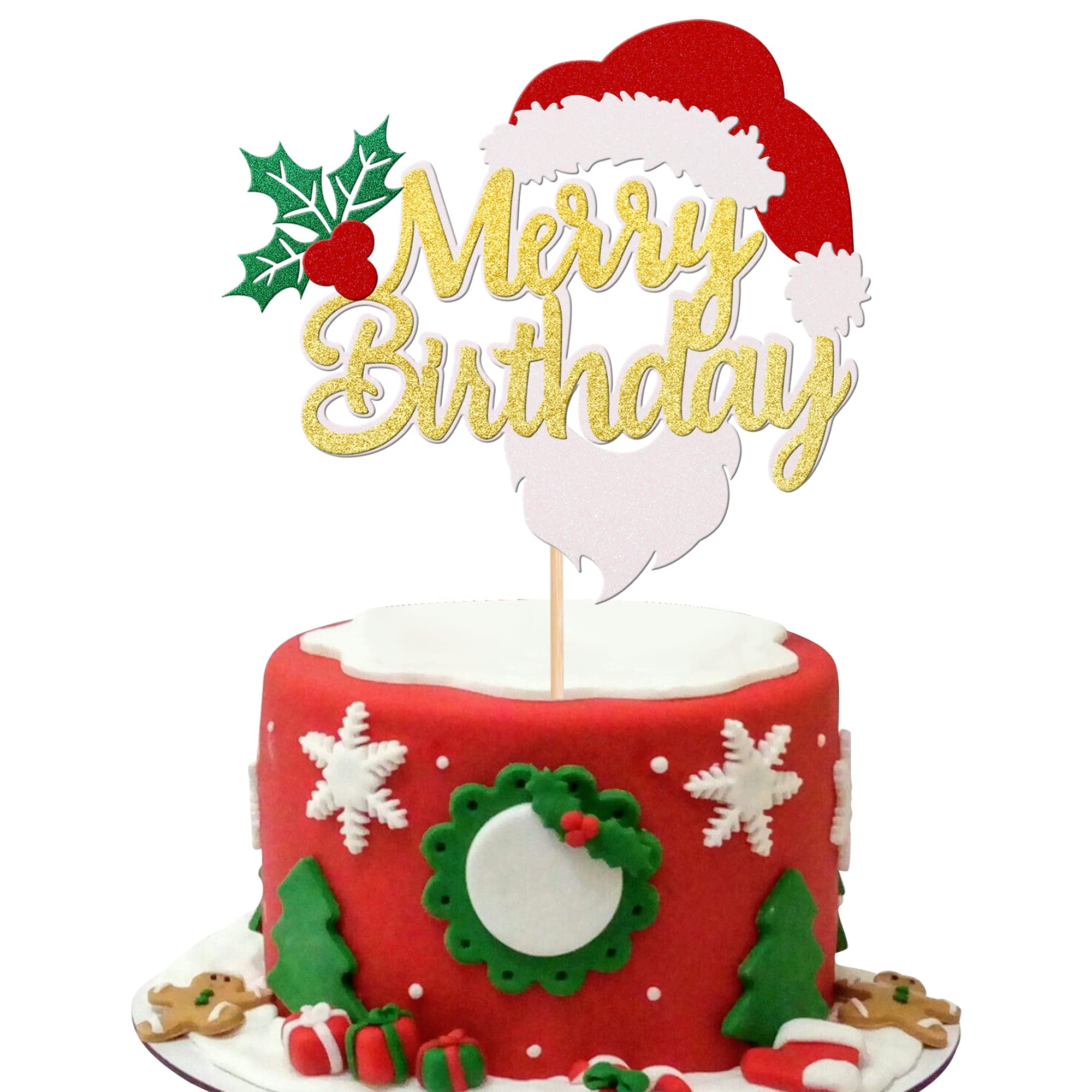 Xsstarmi 1 Pack Merry Christmas Cake Topper UKXM238