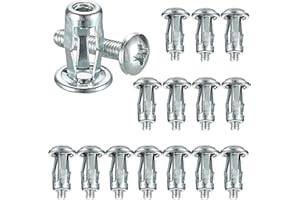 OwnMy 15PCS M4 x 20 Hollow Door Anchors and Screws Hollow Wall Anchors Metal Cavity Fixing Jack Nuts, Hollow Door Anchors Petal Nuts Expansion Nut for Wall Metal Sheet Plastic Sheet