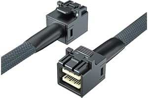 10Gtek Internal Mini SAS HD SFF-8643 Cable, with Sideband, 1-Meter(3.3ft), Flexible