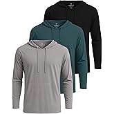 Real Essentials 3 Pack: Men's Cotton Lightweight Casual Pullover Drawstring Hoodie With Pocket (Available In Big & Tall)