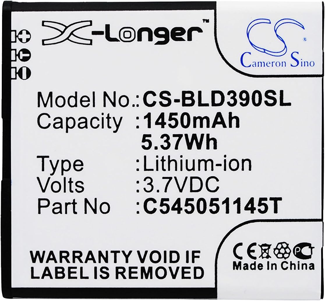 KML Battery for BLU Dash JR TV D141T Dash L J 050L D352L D070X D390U C545051145T, Li-ion 3.70V 1450mAh / 5.37Wh